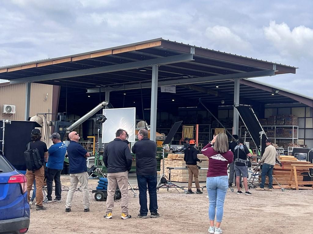 Simpson Strong-Tie set up for filming the web saw at Copperstate Truss